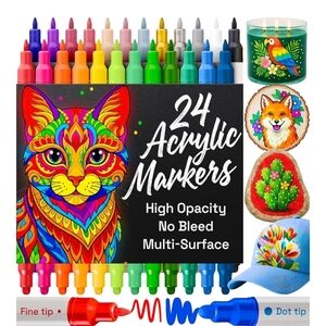 24 Acrylic Markers Set - Multicolor
